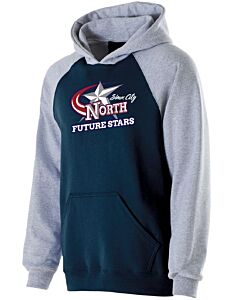YOUTH BANNER HOODIE - Front Imprint - Future Stars-Navy/Athletic Heather