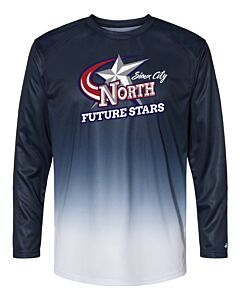 Badger - Ombre Long Sleeve T-Shirt - Front Imprint - Future Stars-Navy