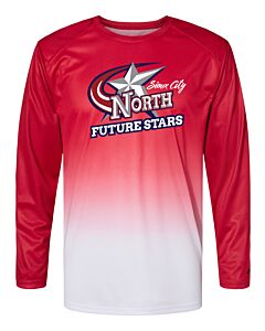 Badger - Ombre Long Sleeve T-Shirt - Front Imprint - Future Stars-Red