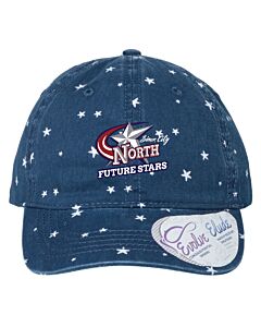 Infinity Her - Women's Garment-Washed Fashion Print Cap - Embroidery - Future Stars-Navy/White Stars