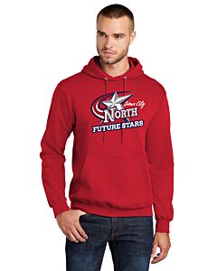 Port &amp; Company® Core Fleece Pullover Hooded Sweatshirt - Front Imprint - Future Stars-Red